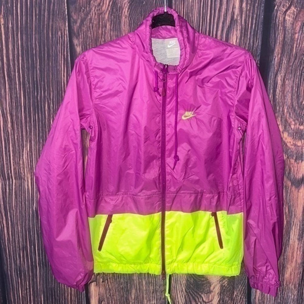 Vintage Nike Retro Neon Zip Athleisure Athletic Sport Track Windbreaker Jacket